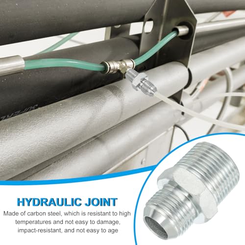 Image of PATIKIL Pipe Adapter Connector 1-1 /16 inch Male 74 Flare JIC x 1 inch Male R Pipe Fitting Oil Feed Restrictor Fitting Hydraulic Connector for Oil Steam Water Pipelines System