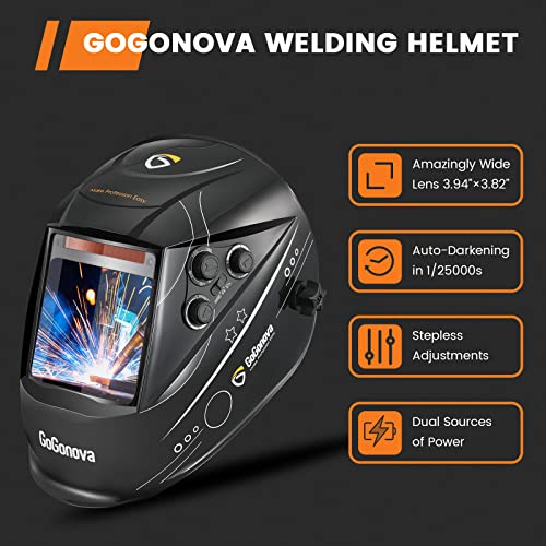 GoGonova Automatisches Schweißschild mit großem Sichtfeld