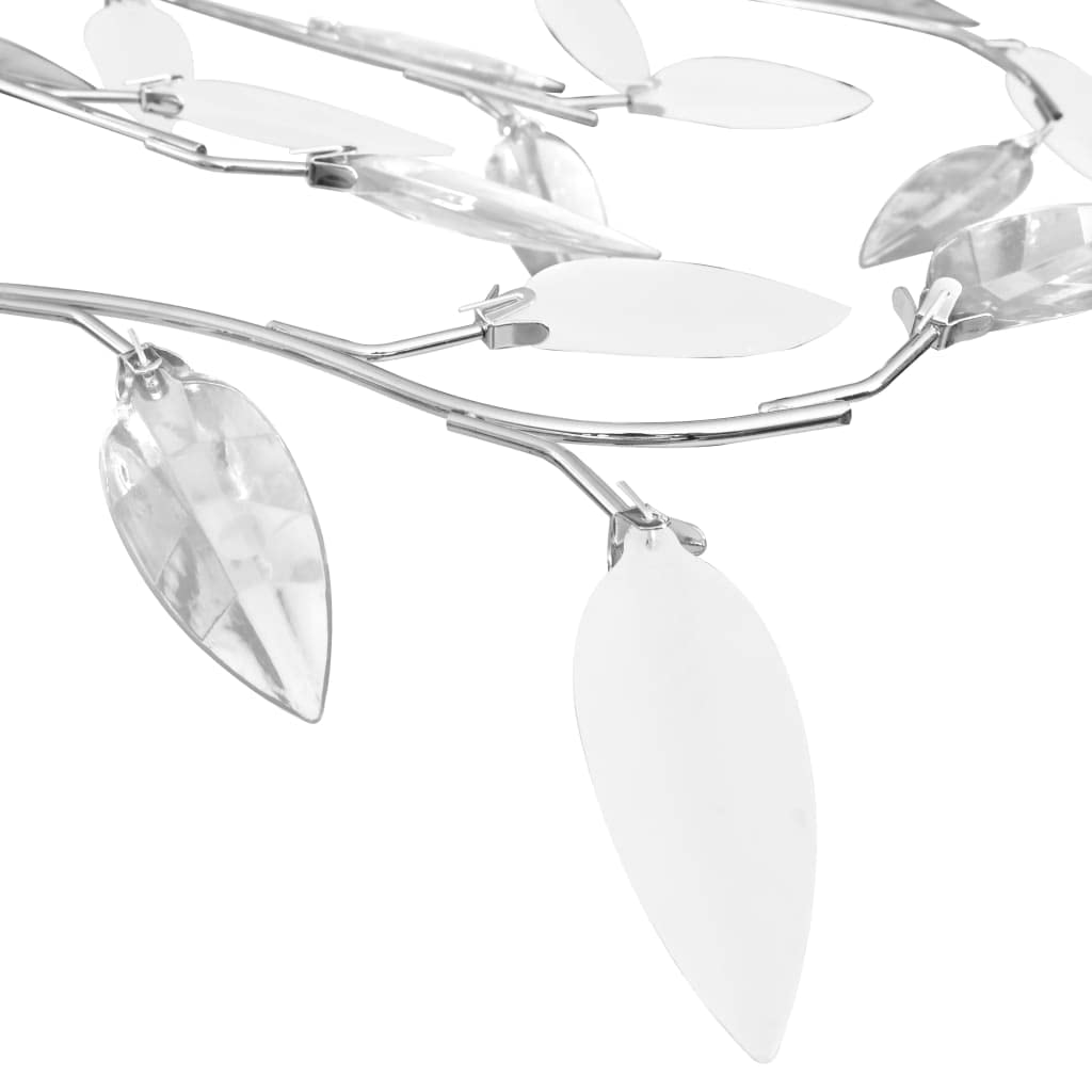 vidaXL Lampadario con Foglie e Bracci per 5 E14 Plafoniera Luci da Interno Lampada Soffitto Illuminazione in Cristallo Acrilico Bianco