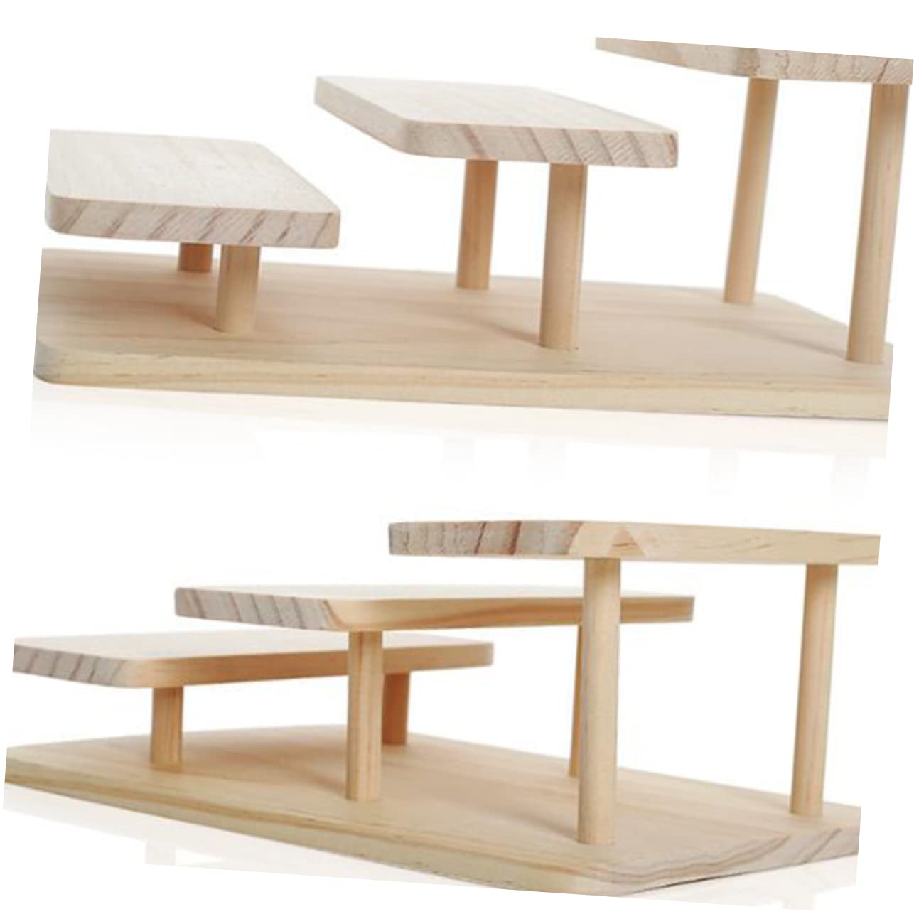 Hohopeti Elegantes Dreistufiges Holz Brillendisplay Regal Multifunktionaler Brillenhalter und Schmuck Organizer Stabiles Aufbewahrungsregal für Sonnenbrillen und Brillen für Büro Wohnzimmer