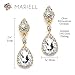 Mariell Gold Teardrop Austrian Crystal Dangle Chandelier Earrings for Wedding, Lightweight Designer Earrings For Brides, Prom, Pageant & Bridesmaids