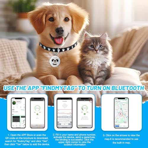 WDKXCN Mini GPS-Tracker für Hund und Katze - IP65-Wasserdichter Haustiersystem, Schlüsselschnalle mit Echtzeit-Standortverfolgung