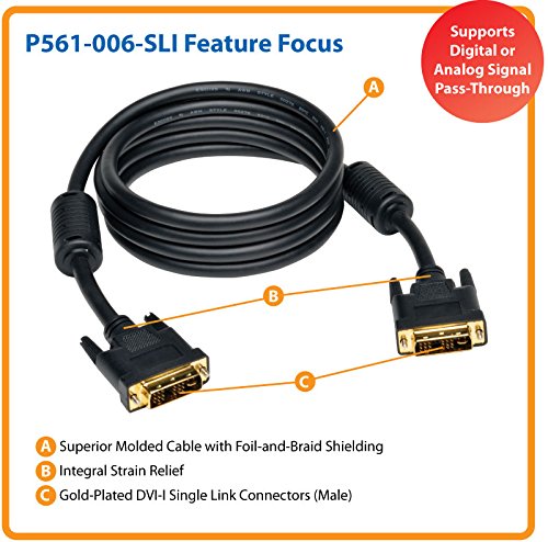 Amazon.com: Tripp Lite DVI Single Link Cable, Digital and Analog