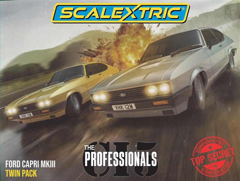Scalextric C4642 The Professionals Capri Twin Pack Slot car racing Silver/Gold