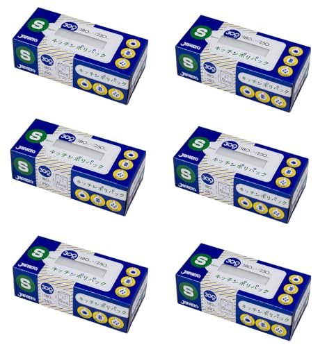 JAPACK'S SSB11 Translucent Storage Bag, Small, Width 7.1 x Height 9.8 inches (18 x 25 cm), Thickness 0.003 inches (0.008 mm), Set of 6, Kitchen Poly Pack, Embossing, Processing, Easy to Open, Compact