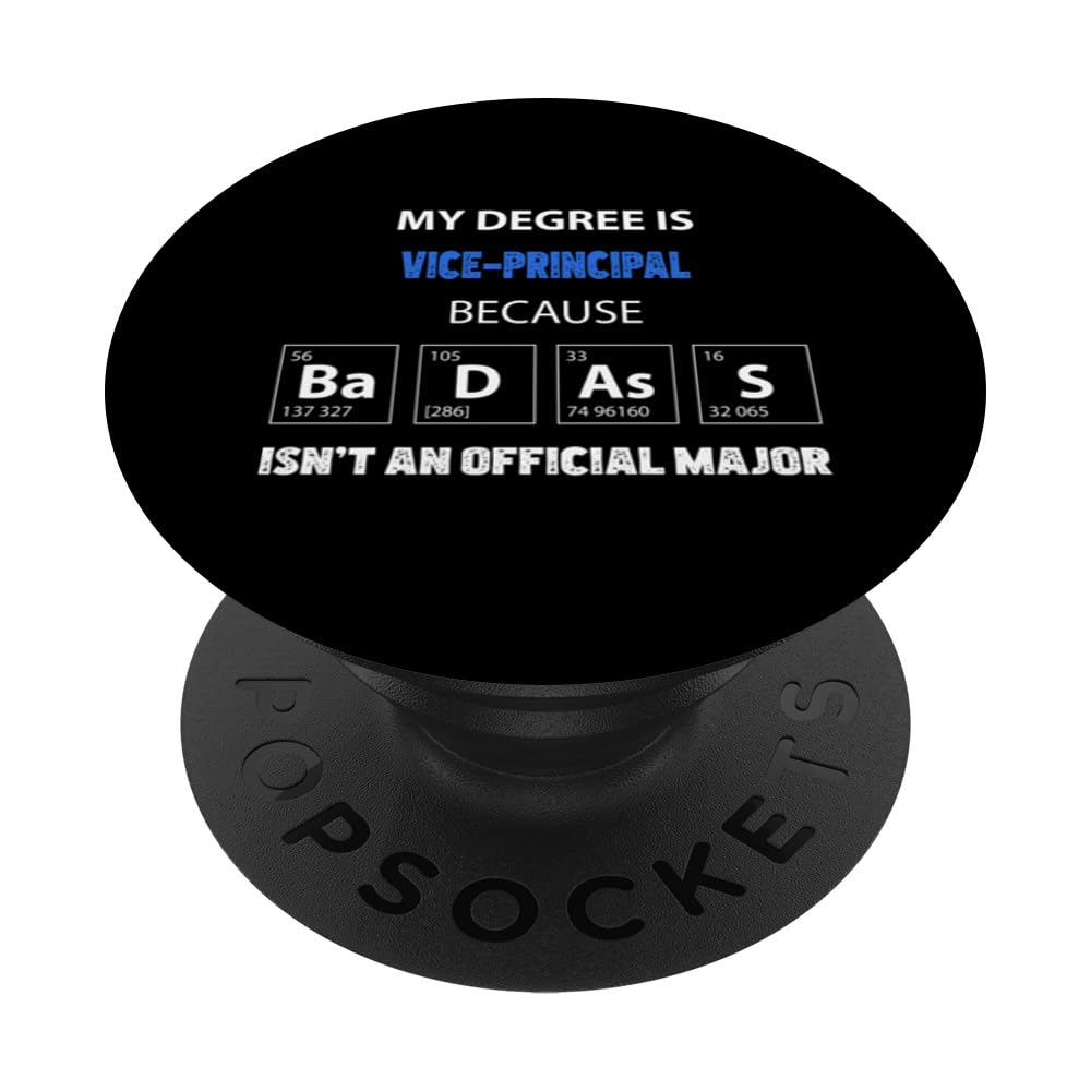 Vice-principal funny quote badass on my resume PopSockets Swappable PopGrip, Black