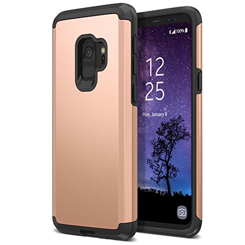 Trianium Protanium Galaxy S9 Case with GXD Impact Gel Cushion and Reinforced Hard Bumper Frame [Premium Protection] Heavy Duty Covers for Samsung Galaxy S 9 (2018) Phone - Gold