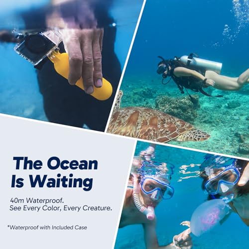 Image of AKASO Brave 4 Pro 4K30 Action Camera with 64GB MicroSD U3 Card, 131FT Underwater Waterproof Camera EIS Touch Screen Remote Control with 2x1350mAh Batteries and Helmet Accessories Kit Bundle