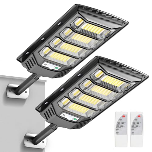 Eontim Solar Street Lights Outdoor, Wide-Angle LED Flood Light with Motion Sensor, Dusk-to-Dawn,...