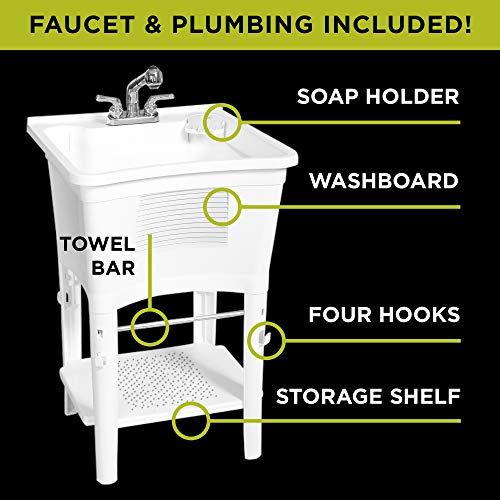 Zenna Home Ergo Tub Sanitation Station, White