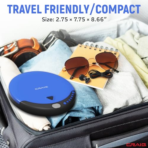 Craig CD2808-BL Personal Cd Player With Headphones In Blue And Black thumb #4