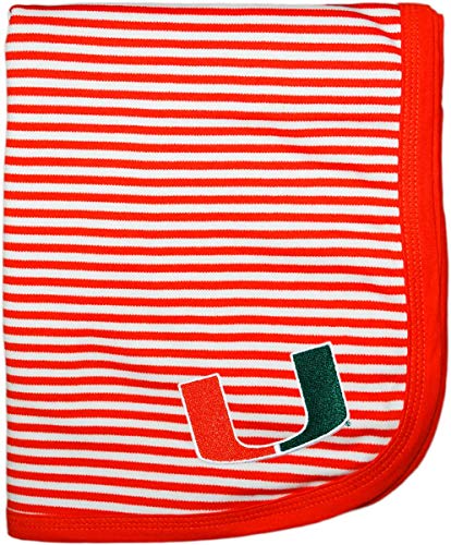Image of Creative Knitwear Miami Hurricanes Striped Baby and Toddler Blanket
