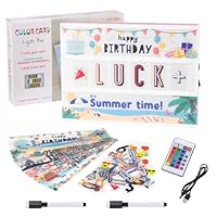 Light Box, LED-Lichtbox mit Farbwechsel, 16 Farben, mit 351 Etiketten und 2 Markern für die Dekoration von Haus, Schlafzimmer und Büro.