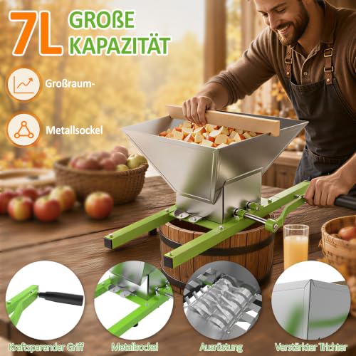 Foto von ACXIN Set 12L Obstpresse +7L Obstmühle, Weinpresse Obstzerkleinerer