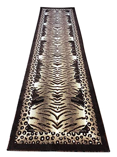 Americana Tiger & Leopard Animal Skin Print Long Runner Design 130 (32 Inch X10 Feet)