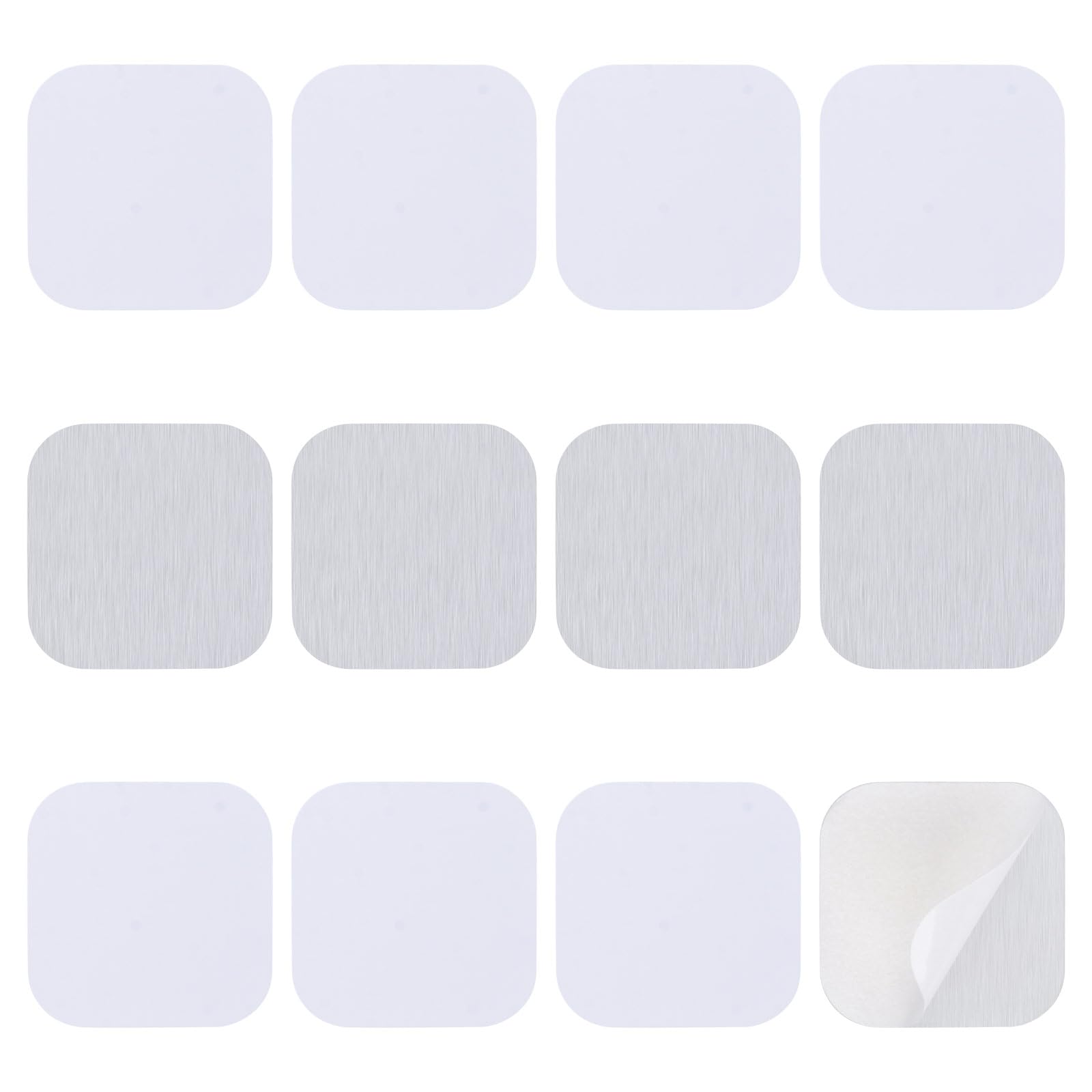 UFURMATE 12Pcs Square Blank Hole Cover, Aluminum Peephole Cover Blank Decorative Wall Plate for Door Lock Holes, Scratches, Door Viewers (White, 1.5 * 1.5inch) — image 1