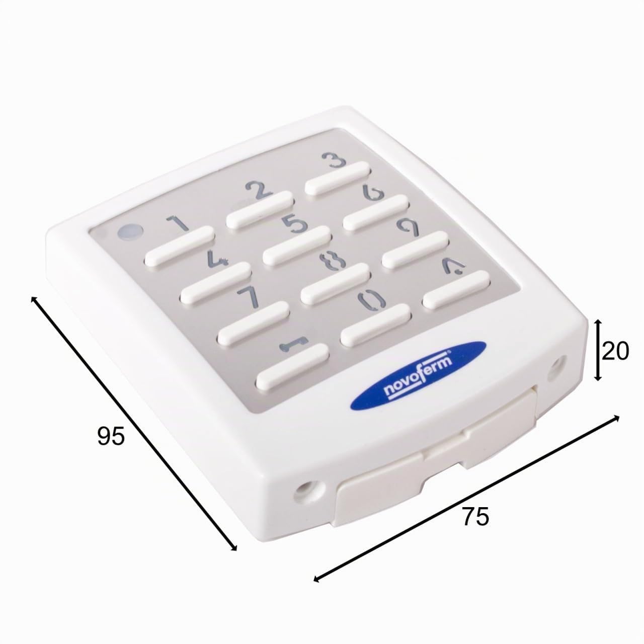 ATTAS Funk Codeschloss SIGNAL 218 | Metall Codetaster 433 MHz Tormatic Novoferm | Garagentorantrieb | wetterfestes Codeschloss Garagentor mit Tastatur | Türöffner mit Code | Weiß