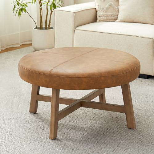 MIQMICMIK 33 Inch Round Coffee Table, Upholstered...