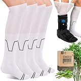SONORAN Bamboo Viscose Walking Boot Socks (2 Pairs) Lightweight Replacement Sock Liner for Medical Tube Cast Socks to Wear Under Air Cam Walkers and Leg or Foot Fracture Boot White