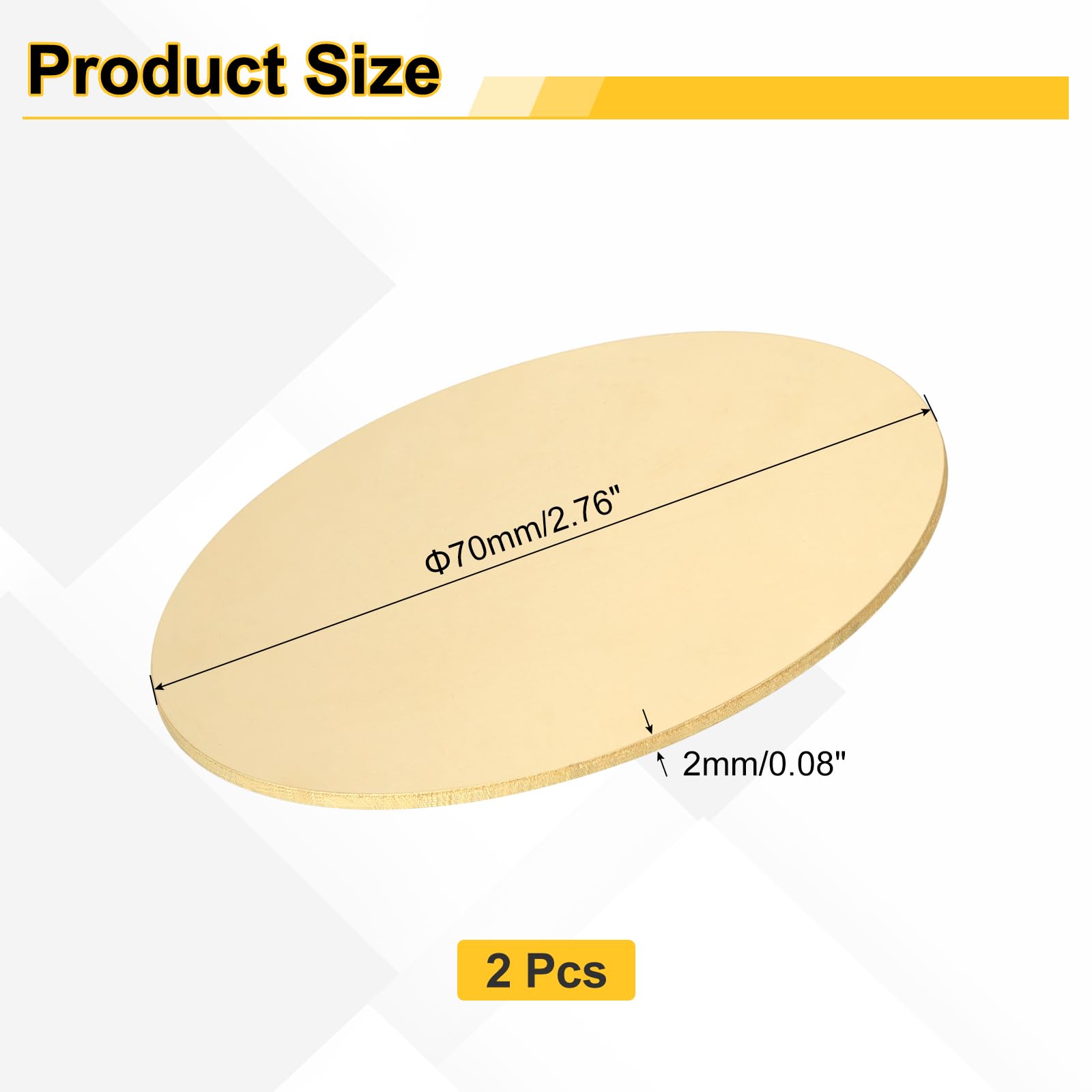 uxcell 2pcs Brass Sheets, 0.08