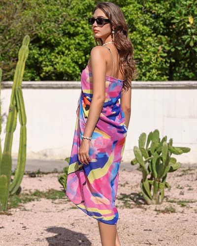 Image of Eicolorte Womens Beach Cover Up Chiffon Sheer Bikini Beach Swimsuit Coverup Sarong Pareo Wraps for Women