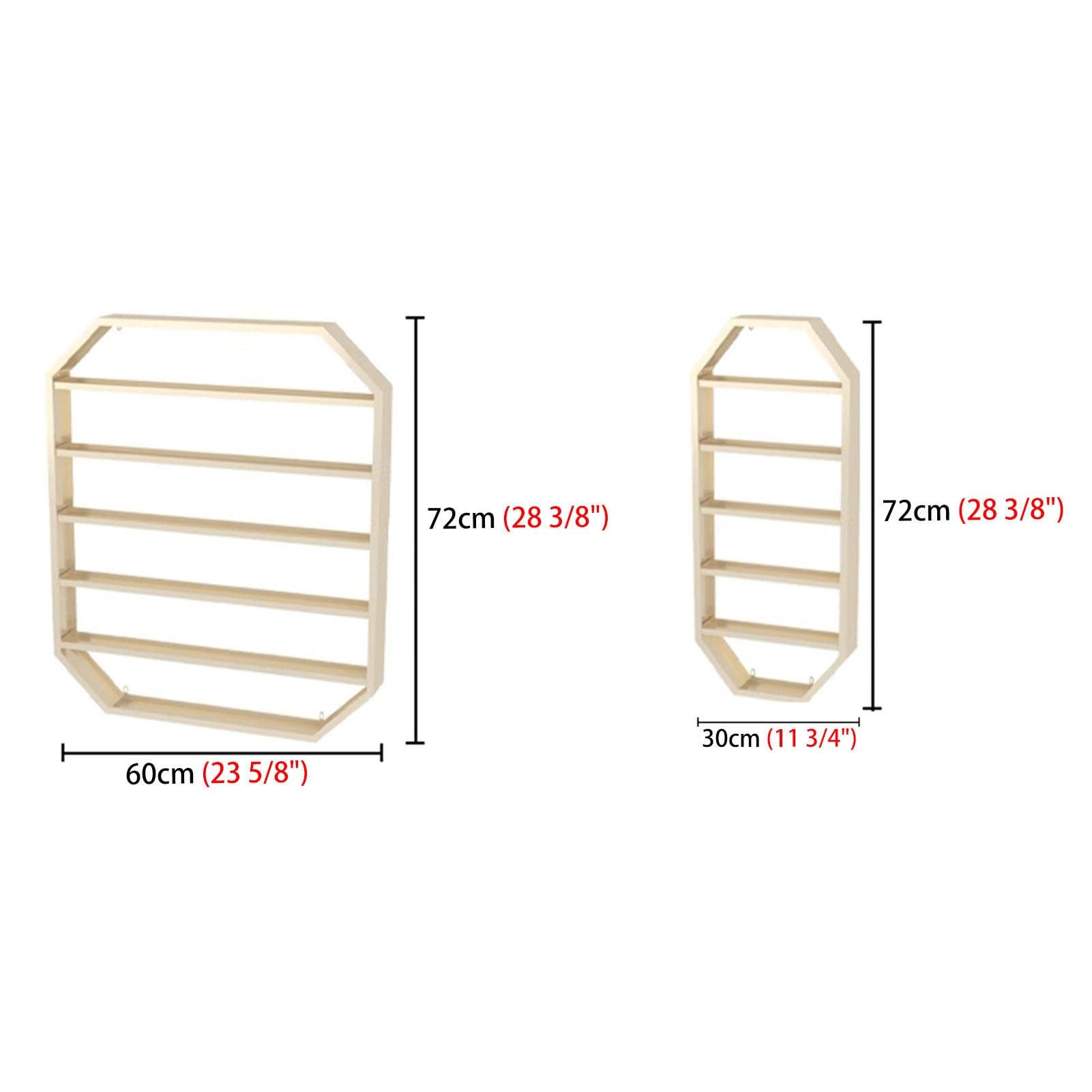 Confezione da 5 Porta smalti da Parete, Grande Set di contenitori per smalti, Organizer per Oli Essenziali, vetrine per saloni di Bellezza, Centri Benessere (Oro)