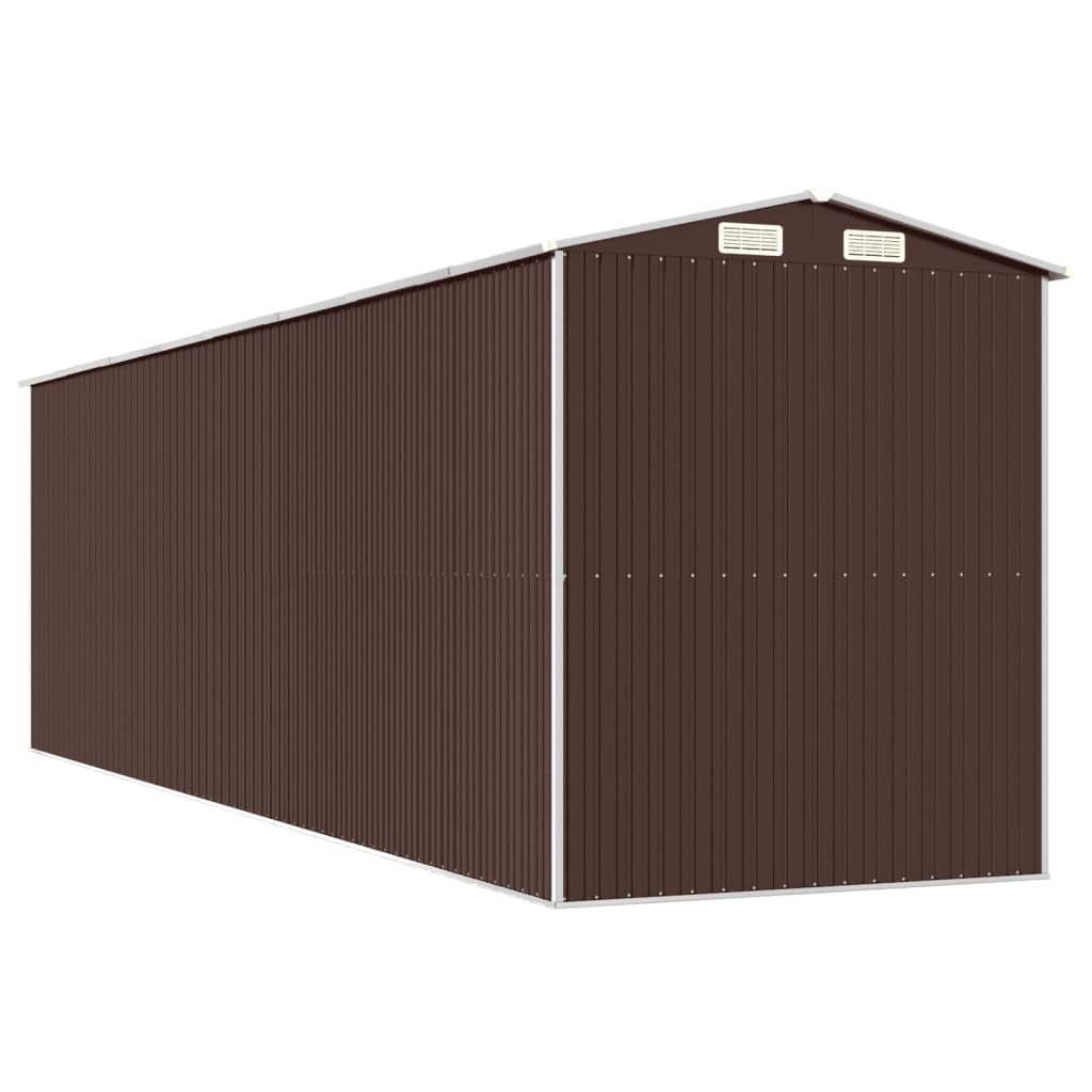 Générique Abri de Jardin Marron foncé 192x689x223 cm Acier galvanisé,Maison & Jardin,Pelouses & Jardins,Vie en extérieur,Structures extérieures,Cabanes & abris de Jardin,3147466