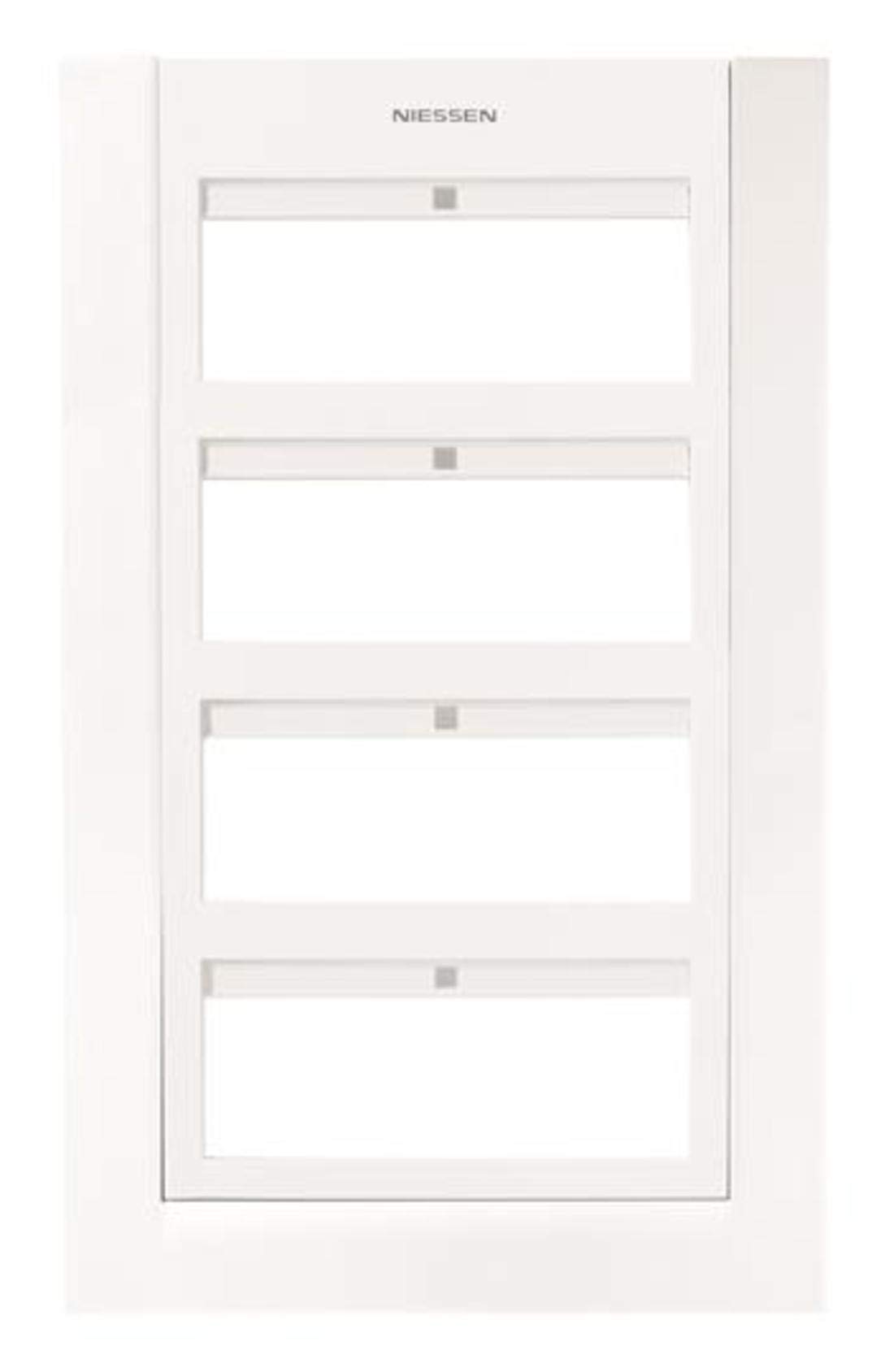 Plaque d'enjoliveur 24 modules cadre blanc pour boîtier encastrable Niessen