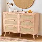 Versátil: esta cómoda de ratán tiene cajones espaciosos, ideal para ropa, accesorios, libros o artículos de decoración. Ella pone orden en una habitación desordenada. La gran superficie plana también ofrece espacio para plantas, fotos o dispositivos electrónicos y, por lo tanto, es ideal para el dormitorio, el salón o la oficina
