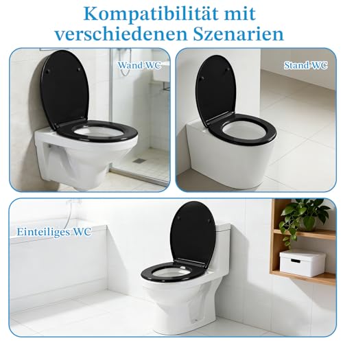 Cuvette toilette forme O haut de gamme finition noire mate - 8