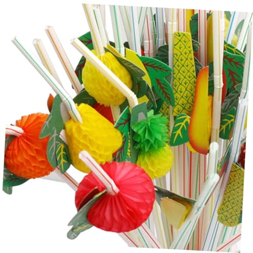 50 pitillos desechables de plástico de colores miniatura 5