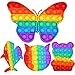 4 Pack Rainbow Pop Fidget Toys,Push Pop Sensory Toy Set,Stress Relief for Kids & Adults,Pop Bulk & Party Favors Toddler Toys for Birthday Christmas Easter Birthday Gifts,Classroom Prize (Animal)