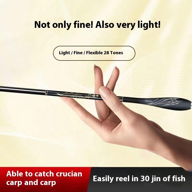 Canna da Pesca per Torrente Canna da Pesca Leggera, Ultraleggera, Ultrafine, Canna da Pesca a Mano, Canna da Pesca Selvaggia Canna da Pesca compatta(5H3.9M)
