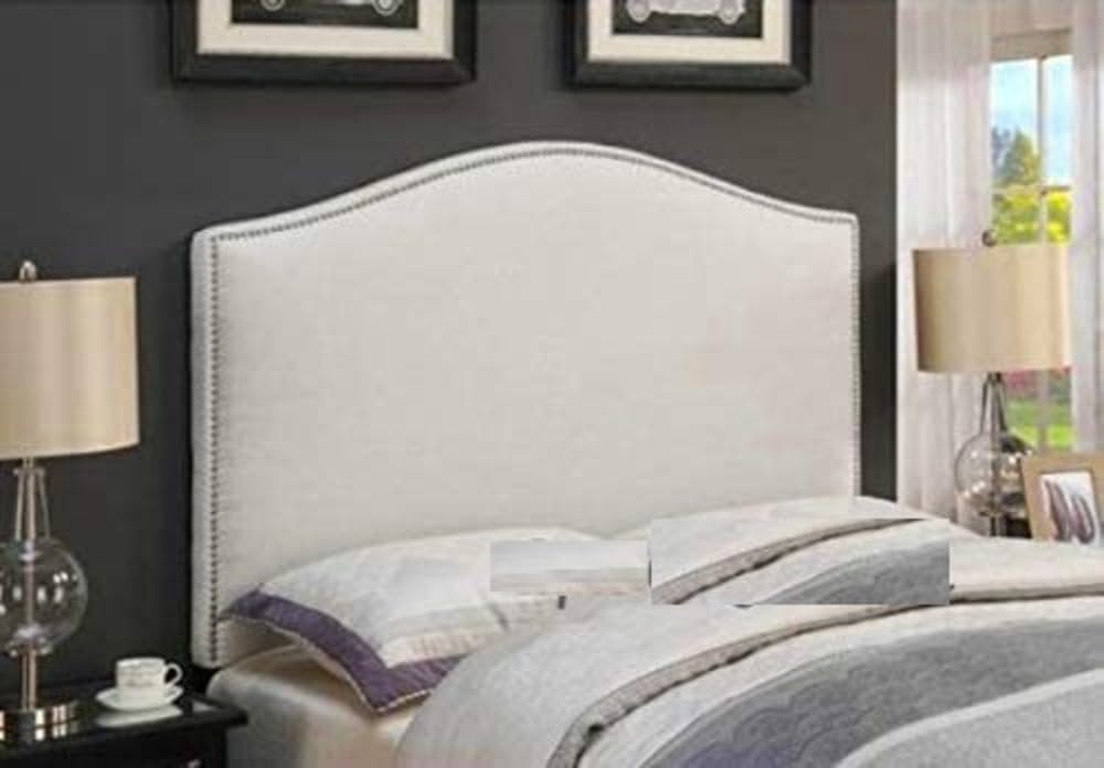 mm08enn DEWSBURY STUDDED HEADBOARD IN 26" HEIGHT IN CRUSHED VELEVT (3ft single, cream)
