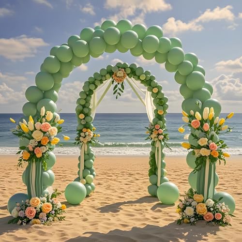 Image of Sage Green Balloons 12 inch,70pcs Olive Green Latex Party Balloons for Graduation Jungle Forest Wedding Birthday Baby Shower Party Decorations
