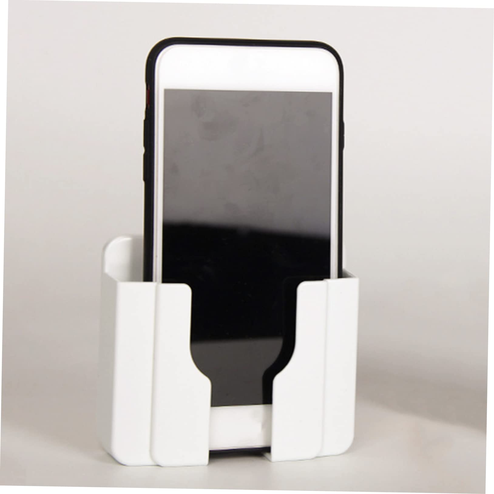 Gatuida Supporto per Smartphone da Muro Adesivo Foro per Cavo di Ricarica, Leggero e Stabile per Ufficio Cucina Bagno, Design Semplice ed Elegante in Pc