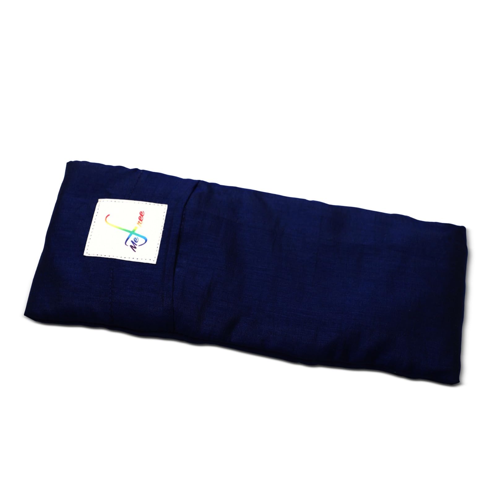 MeFree Eye Pillow for Relaxation, Silk Eye Pillow with flaxseeds, Small,Perfect for Sleeping, Yoga, Meditation, Handwash outer case | Length: 10cms, Width: 21.5cms, 200 grams | Navy Blue