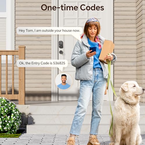 VCHOO Keyless Entry Door Lock Set WiFi Smart App Control Door Lock for Front Door Keypad Deadbolt with 2 Knobs Auto Lock One Time Codes Easy Install, Black thumbnail 5
