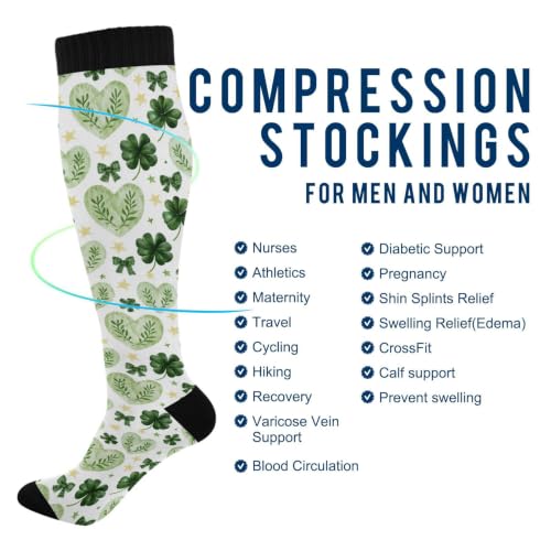 Image of Wusikd Halloween Black Cat Compression Socks for Women and Men Circulation Pumpkin Long Socks for Athletic Running 1