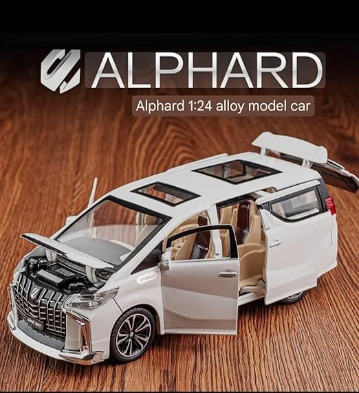 Image of DEOXY Big 1 /24 Alphard LM300 Alloy Pull Back Metal Collectible Toy Car with Light and Sound Toy Vehicle Door Can be Opened