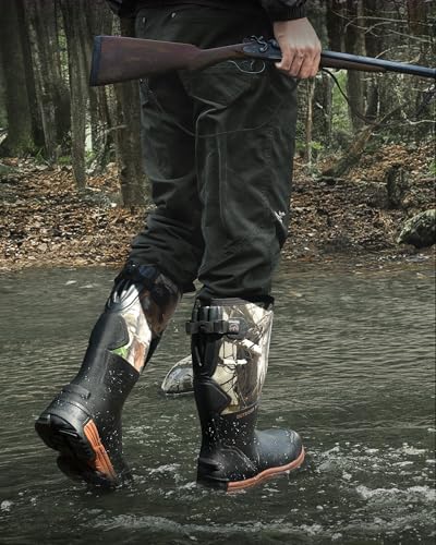 OutdoorMaster Hunting Boots for Men, Waterproof Rubber Neoprene Boots, Anti-slipped Insulated Outdoor Boots 6