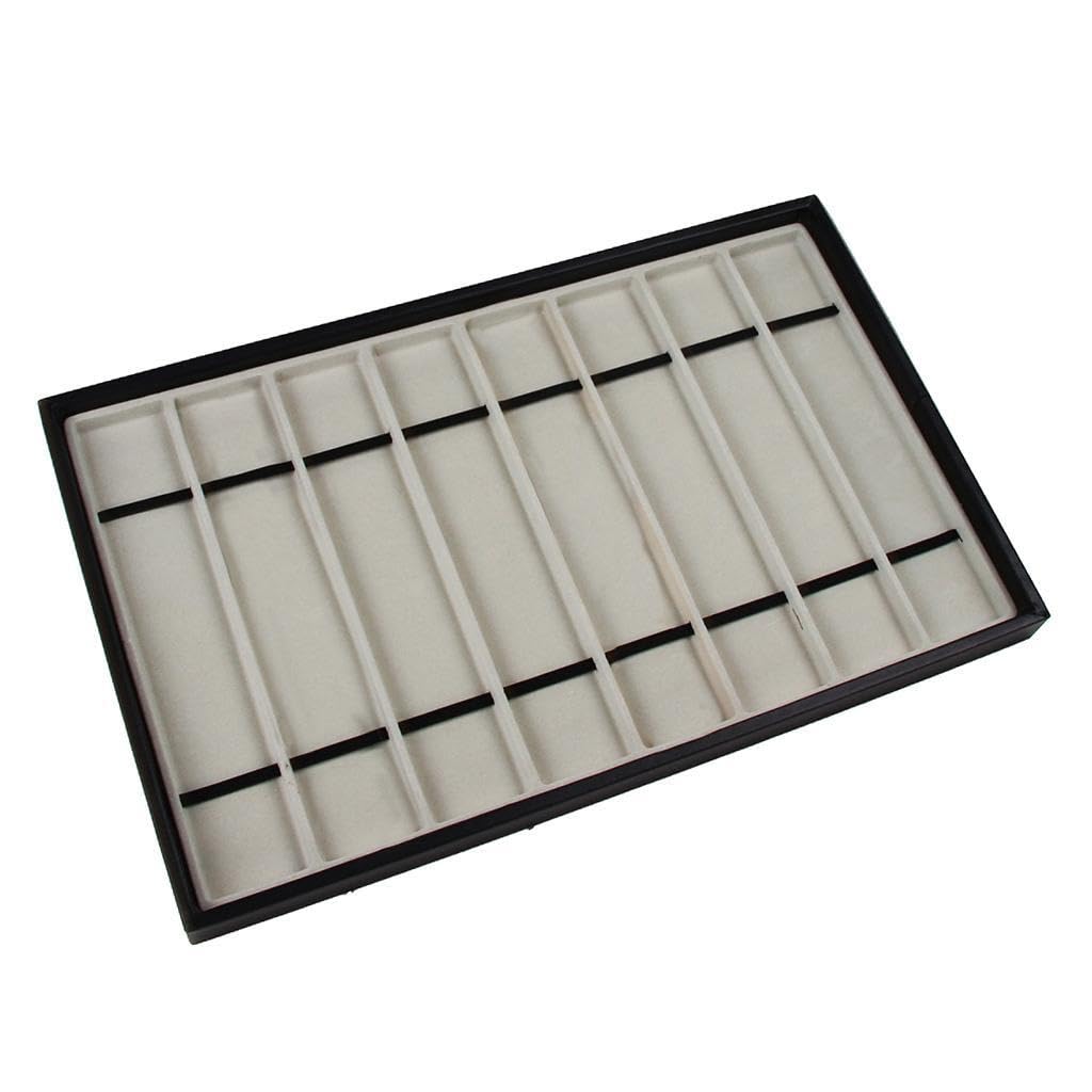 TWISAXC Ring Organizer Leather Jewelry Display Tray Velvet Jewelry Tray Way To Show Off Necklaces And Choker Choker Storage Box Organizer Case, Grey