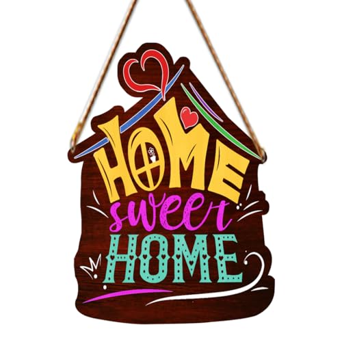 Image of Generic PNF Home Sweet Home Quote Wall art & Door Hanging Frame For Kitchen, Dining, restaurants Decor | Walland home Decor for Living Room | Room Decor Wall Decor Items For Bedroom | (Wooden, 11x9 Inch,Brown)-16-1, Medium
