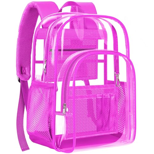 Image of PAMANO Clear Backpack, Heavy Duty Transparent Reinforced Bottom See Through for College, Travel Work Security
