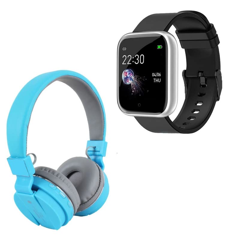 TechKing (SPECIAL with 12 YEARS WARRANTY Comfortable On-Ear Bluetooth Wireless Headphone, Bluetooth D20 SmartWatch with Heart Rate & Blood Pressure Monitor (chrome Finished)-picture-56