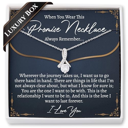Love You This Much Promise 14k White Gold Necklace | Romantic Birthday Gift | Promise Necklace | Best for Girlfriend