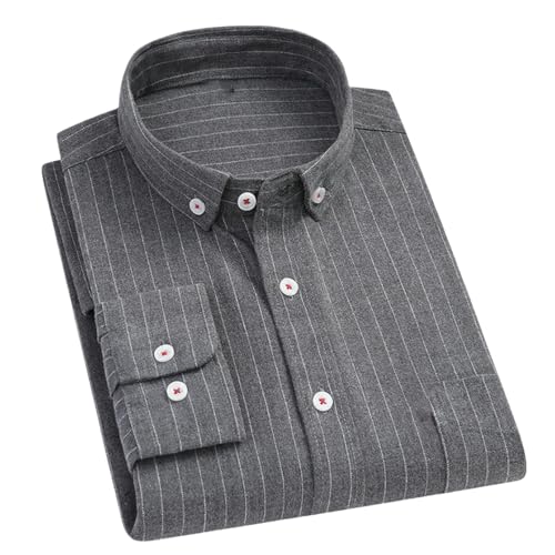 Camisa de algodón a rayas fina con cuello cuadrado de alta sastrería masculina