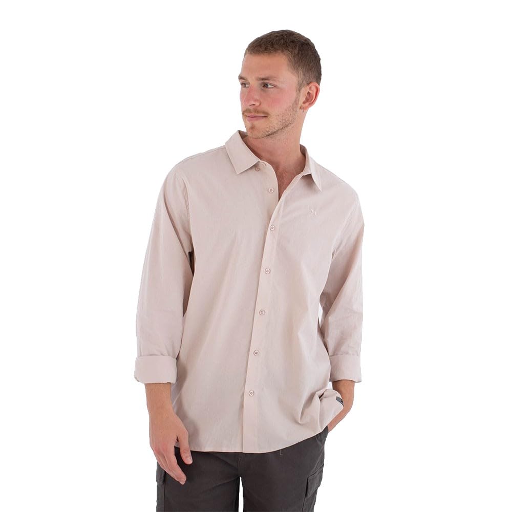 Hurley Mens Long-Sleeved Low Tide T-Shirt, White, L EU