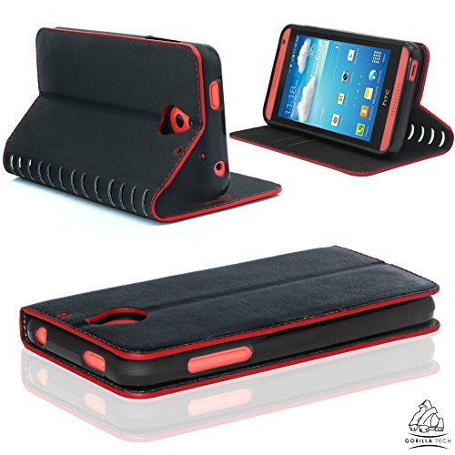 Gorilla Tech   Funda de piel con tapa para iPhone 5C (cierre magnético), color negro