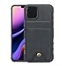 Produktbild PQZATX Fashion PU Leder Mobile Wallet für IPhone12 Pro Mattierte und Bruchsichere Luxus-Handy-Shell Schwarz